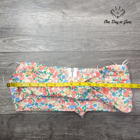 Shareen Collection Strapless Floral Top Size 12 - Picture 2 of 4